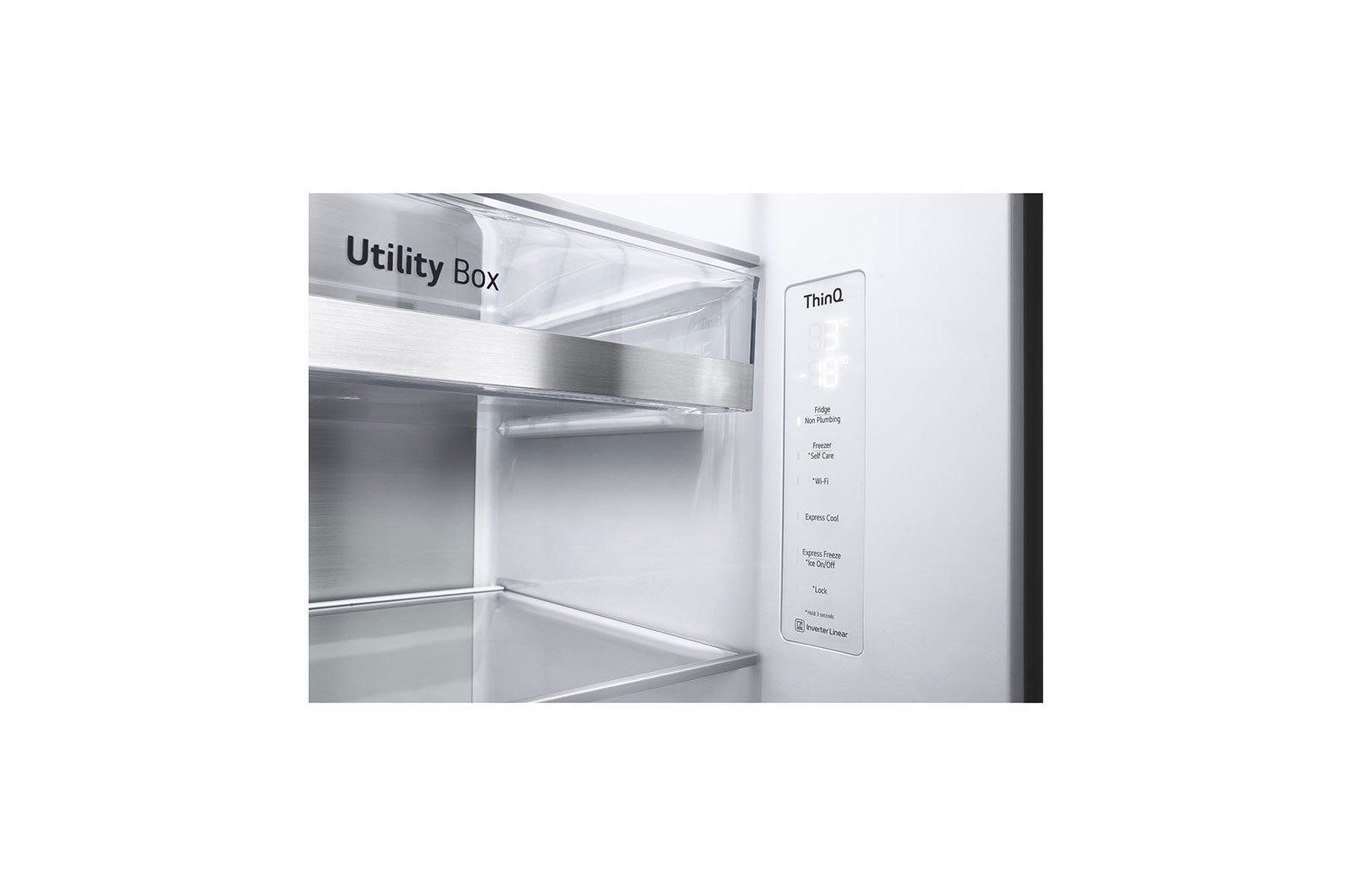 LG 635L inhoud | Door-in-Door™ | DoorCooling+™ | Water- en ijsdispenser met UVnano™ | Total No Frost | Inverter Linear Compressor, GSJV91MCAE