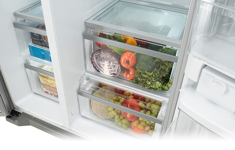 LG Altijd Zuinig | Perfecte zorg voor uw producten | Geen ijs- en condensvorming met Total No Frost | 10 jaar Garantie op de motor | Water en ijsdispenser | Multi Air Flow, GSL325PZCV