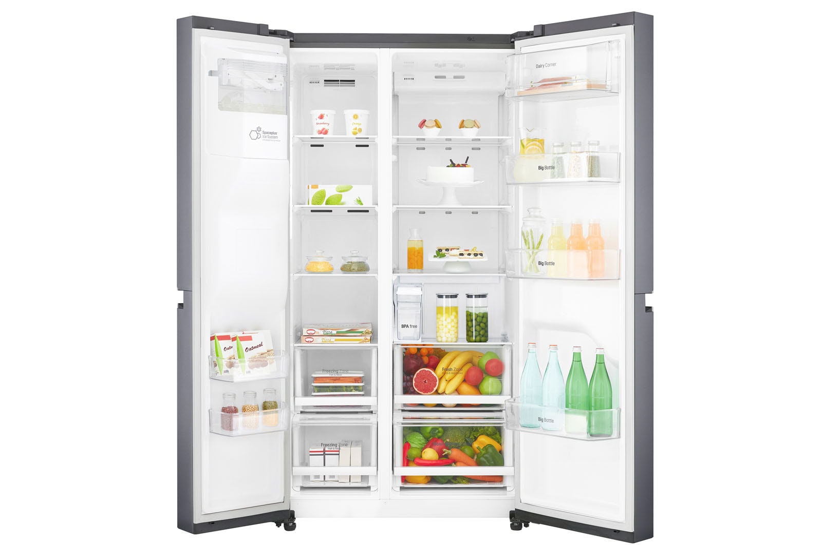LG Altijd zuinig A++ | Water- en IJsdispenser | Extra koel- en vriesruimte | Total no Frost | Inverter Linear Compressor incl. 10 jaar garantie, GSL471ICEZ