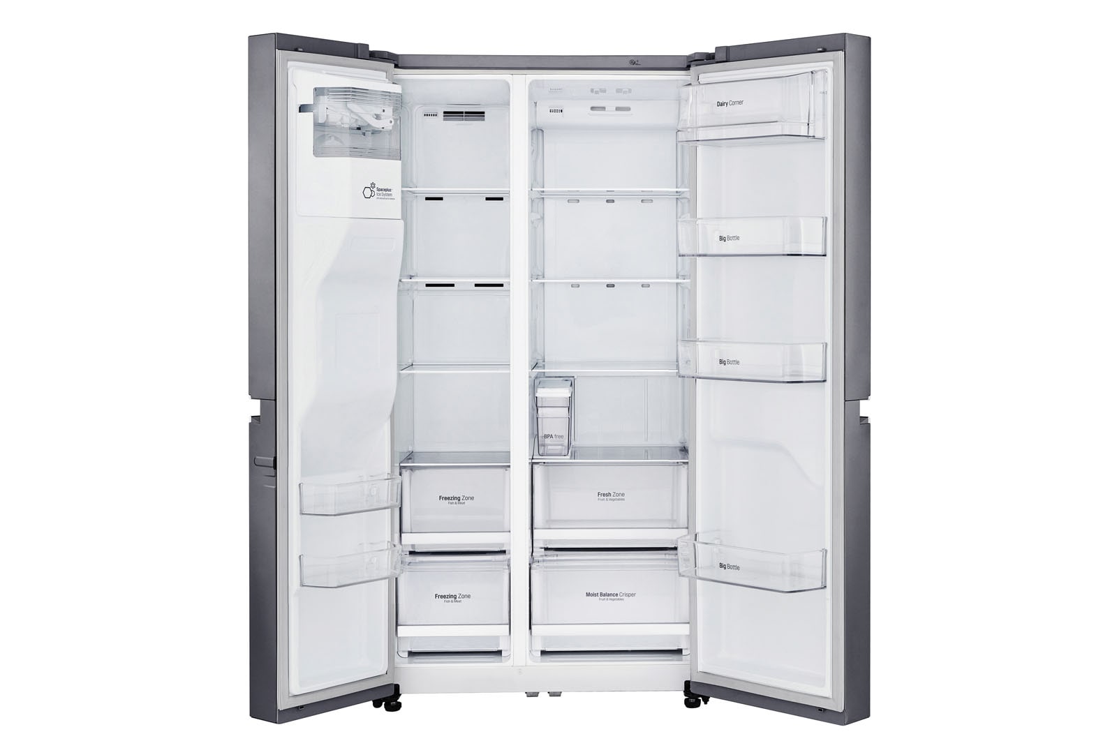 LG Altijd zuinig A++ | Water- en IJsdispenser | Extra koel- en vriesruimte | Total no Frost | Inverter Linear Compressor incl. 10 jaar garantie, GSL471ICEZ
