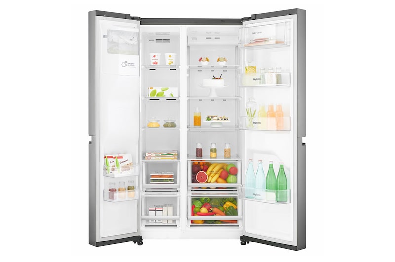 LG 625L inhoud | Water- en ijsdispenser | Moist Balance Crisper™ | Total No Frost | Inverter Linear Compressor, GSL760PZUZ