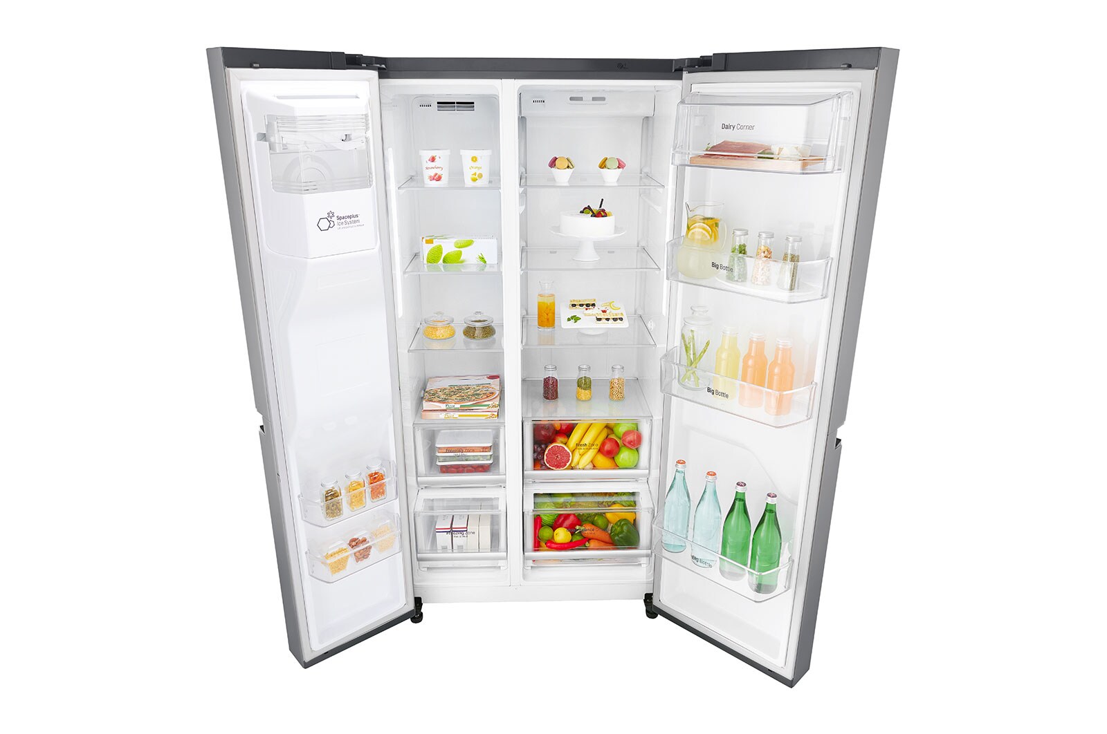 LG 625L inhoud | Water- en ijsdispenser | Moist Balance Crisper™ | Total No Frost | Inverter Linear Compressor, GSL760PZUZ