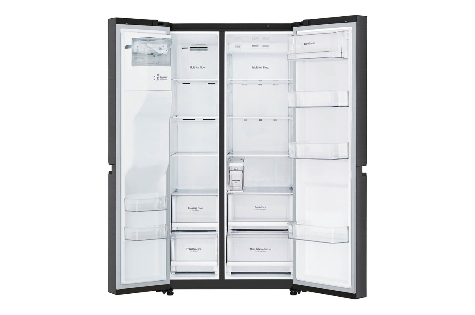 LG 625L inhoud | Water- en ijsdispenser | Moist Balance Crisper™ | Total No Frost | Inverter Linear Compressor, GSL761MCXV