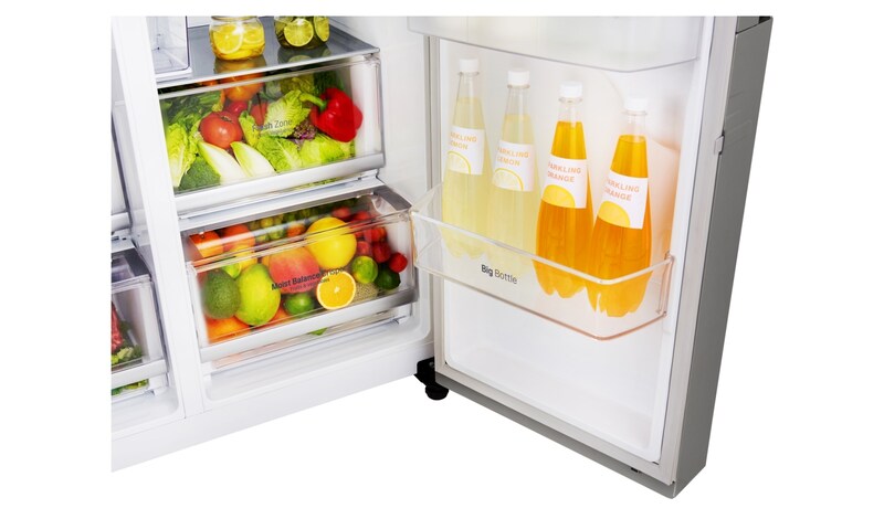 LG Altijd zuinig A+ | Water- en IJsdispenser | Extra koel- en vriesruimte | Total no Frost | Inverter Linear Compressor incl. 10 jaar garantie., GSL761PZXV