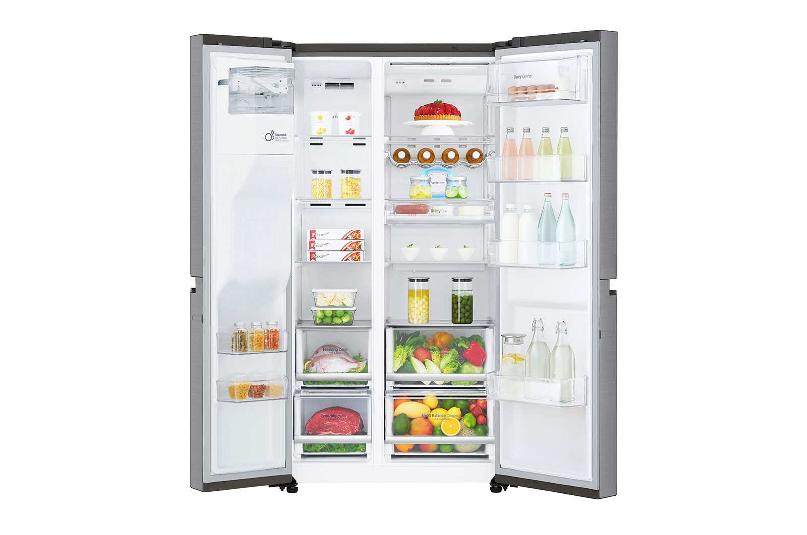 LG 625L inhoud | DoorCooling+™| FRESHBalancer™ | Total No Frost | Water- & ijsdispenser | Inverter Linear Compressor, GSL960PZVZ