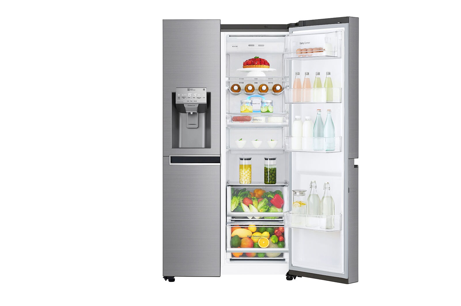 LG 625L inhoud | DoorCooling+™| FRESHBalancer™ | Total No Frost | Water- & ijsdispenser | Inverter Linear Compressor, GSL960PZVZ