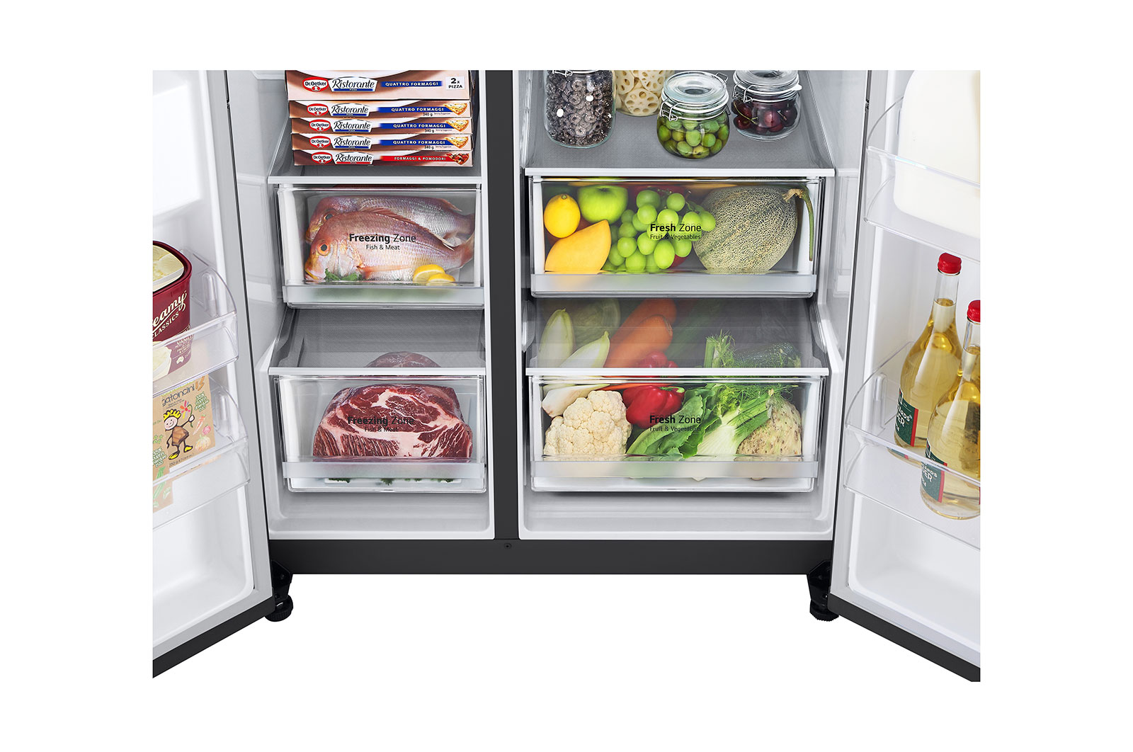 LG 635L inhoud | DoorCooling+™ | Water- en ijsdispenser | Total No Frost | Inverter Linear Compressor, GSLV70MCTE