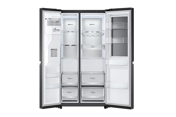 LG 635L inhoud | InstaView™ Door-in-Door™ | DoorCooling+™ | Water- en ijsdispenser met UVnano™ | Total No Frost | Inverter Linear Compressor, GSXV90MCAE