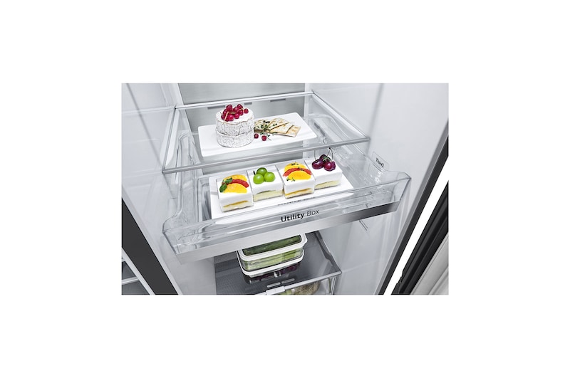 LG 635L inhoud | InstaView™ Door-in-Door™ | DoorCooling+™ | Water- en ijsdispenser met UVnano™ | Craft Ice™ | Total No Frost | Inverter Linear Compressor, GSXV90MCDE