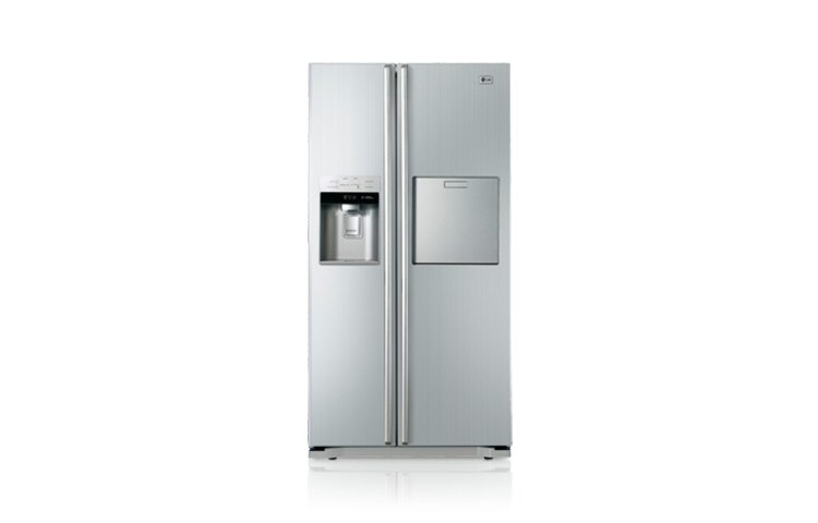 Vooraanzicht van Side-by-Side Koelkast met Soft Touch Homebar, No Frost, Lineaire compressor en Vacuüm Fresh. GW-P227HNNV
