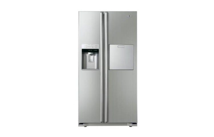 Vooraanzicht van Side-by-Side Koelkast met No Frost, Bioshield, Soft touch Homebar, No plumbing en Moist Balance Crisper GW-P227HTYV