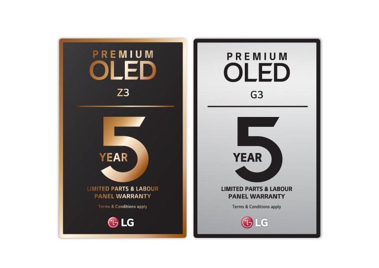 Het logo van 5 jaar garantie voor Z3. Het logo van 5 jaar garantie voor G3.