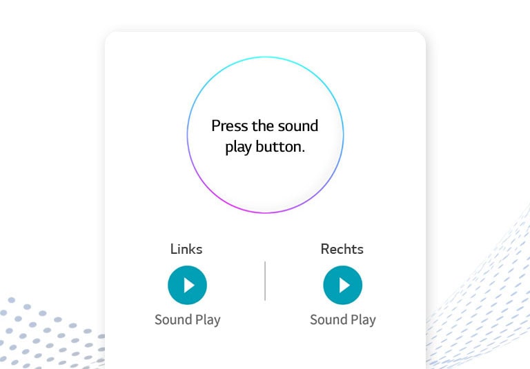 Zoek mijn oordopjes app UI-screenshot toont linker en rechter knoppen voor elke oordopje.