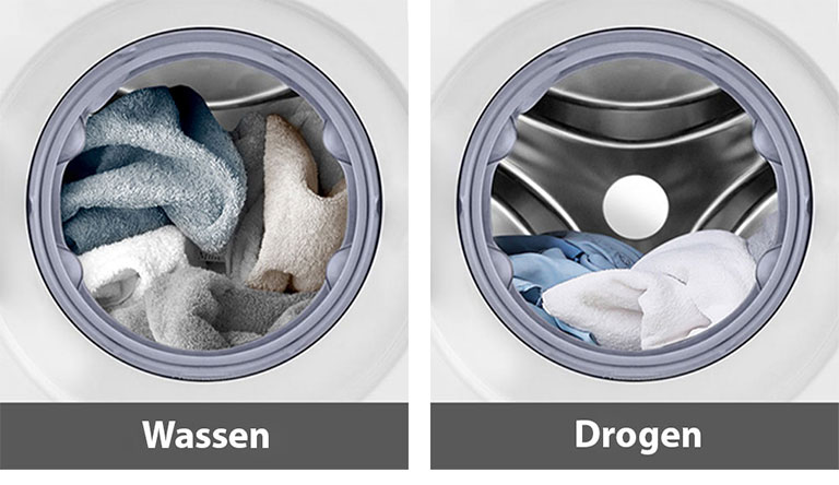 Was- en droogcapaciteit in was-droogcombinaties
