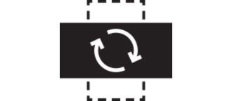 Pictogram Zwenken verstelbaar.