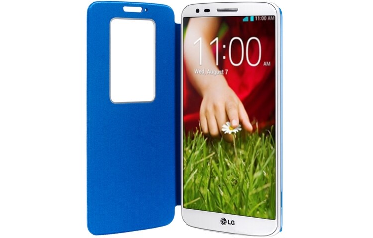LG QuickWindow™ Folio Case geschikt voor de LG G2, CCF-240N-Blauw-G2-Smart-Cover