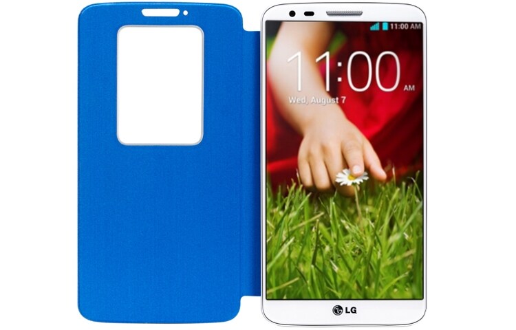LG QuickWindow™ Folio Case geschikt voor de LG G2, CCF-240N-Blauw-G2-Smart-Cover