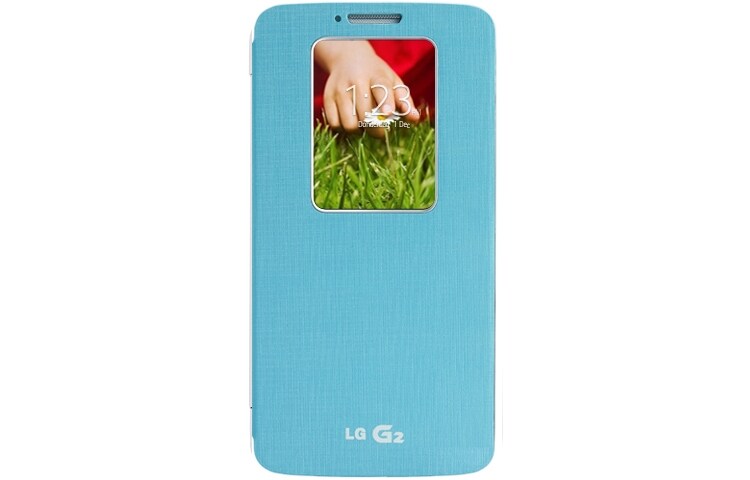 Vooraanzicht van QuickWindow™ Folio Case geschikt voor de LG G2 CCF-240N-Mint-G2-Smart-Cover