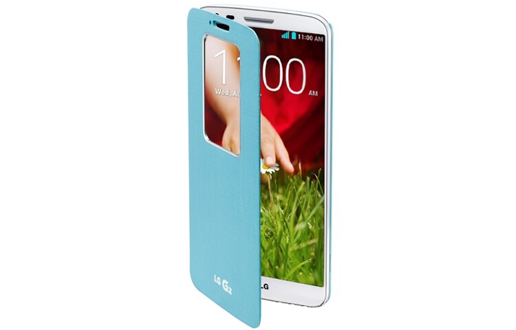 LG QuickWindow™ Folio Case geschikt voor de LG G2, CCF-240N-Mint-G2-Smart-Cover
