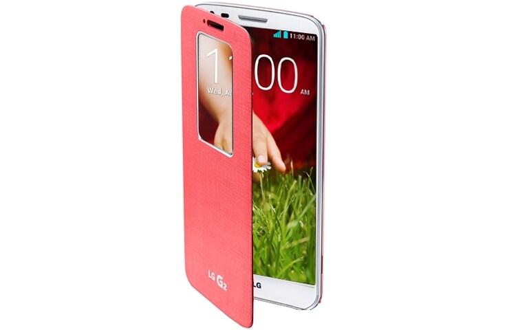 LG QuickWindow™ Folio Case geschikt voor de LG G2, CCF-240N-Roze-G2-Smart-Cover