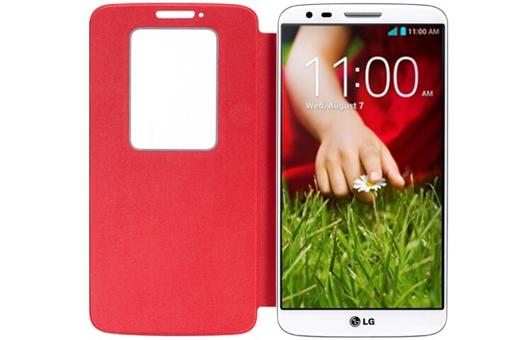 LG QuickWindow™ Folio Case geschikt voor de LG G2, CCF-240N-Roze-G2-Smart-Cover