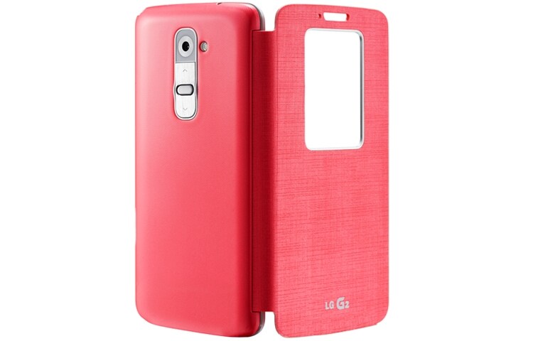 LG QuickWindow™ Folio Case geschikt voor de LG G2, CCF-240N-Roze-G2-Smart-Cover