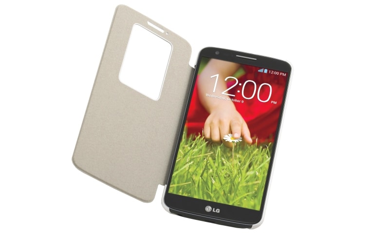LG QuickWindow™ Folio Case geschikt voor de LG G2, CCF-240N-Wit-G2-Smart-Cover