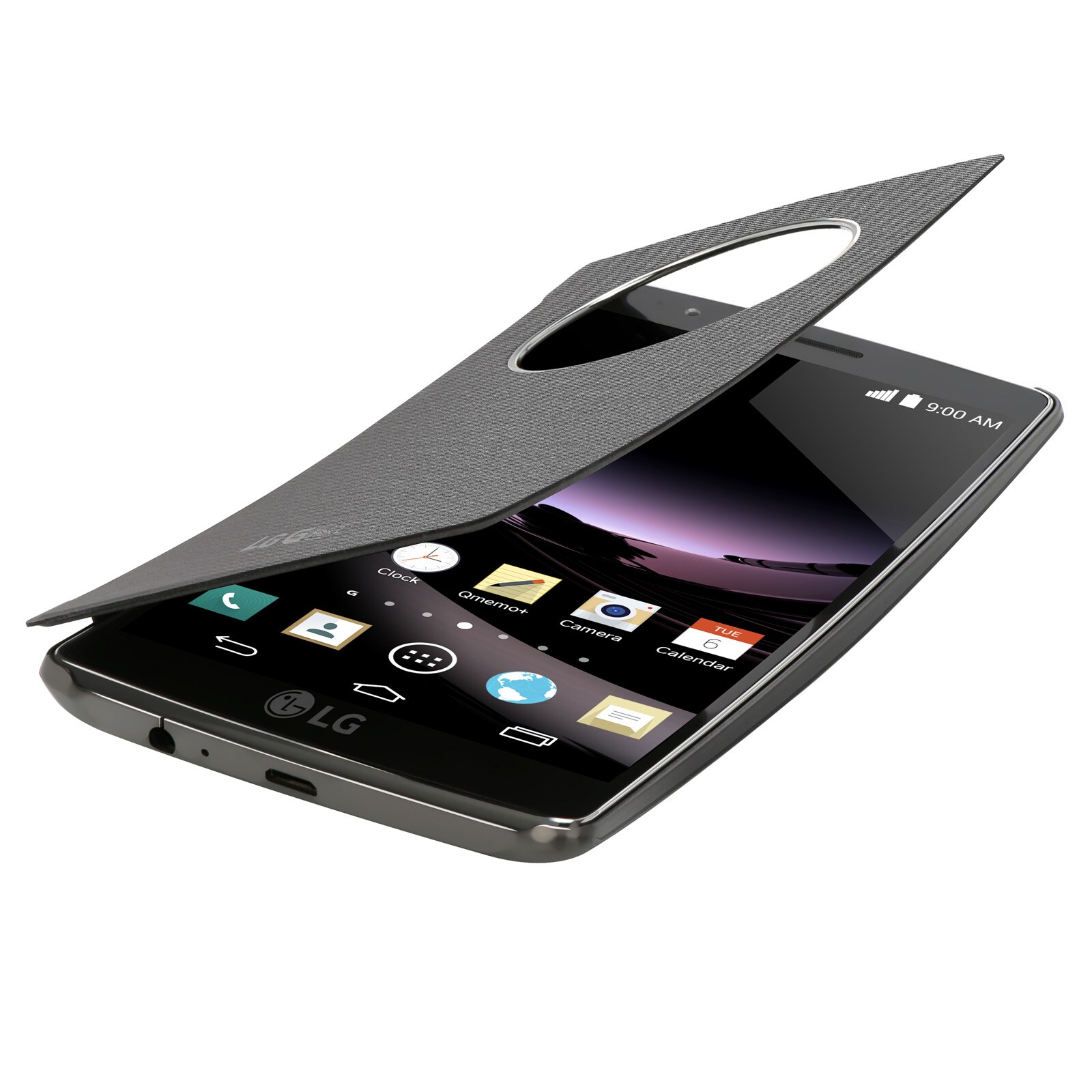 LG De LG G Flex 2 brengt de 6 Apps die je het meeste gebruikt samen in een handige cirkel. Zo vind je ze makkelijk en snel., G Flex 2 Quick Circle Case