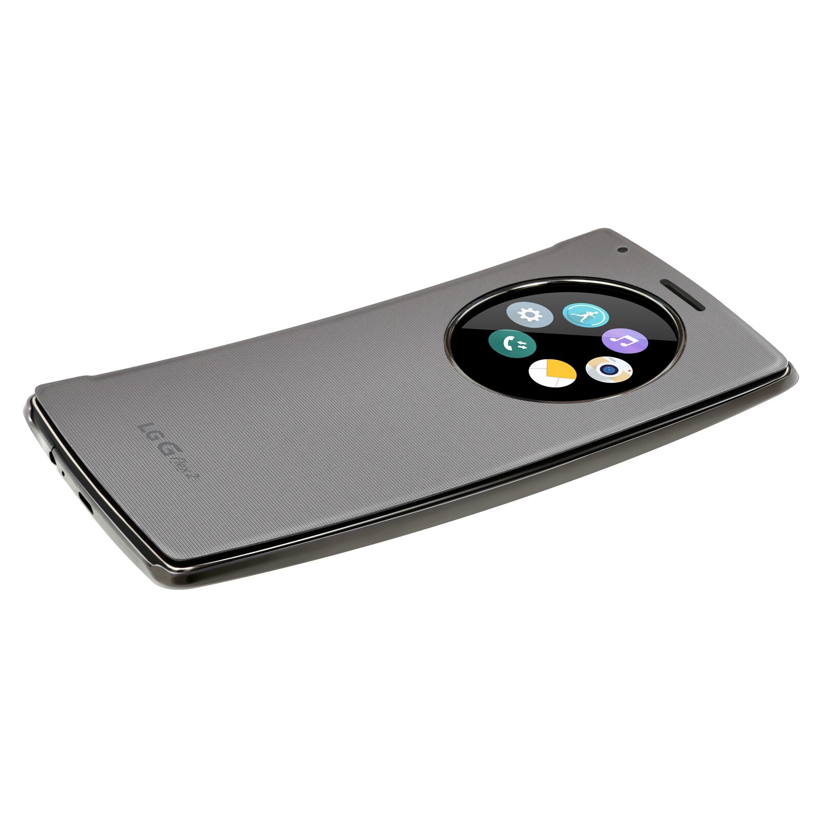 LG De LG G Flex 2 brengt de 6 Apps die je het meeste gebruikt samen in een handige cirkel. Zo vind je ze makkelijk en snel., G Flex 2 Quick Circle Case