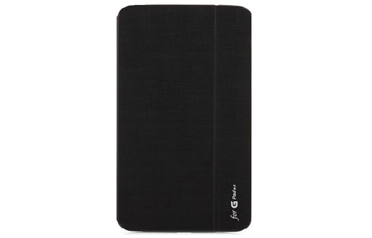 Vooraanzicht van Direct toegang tot het scherm: Bij openen of sluiten v/d cover, GPad gaat automatisch Aan/Uit. | Standaard : QuickPad™ maakt het mogelijk deze verticaal te plaatsen. G Pad 8.3 Book Cover Zwart