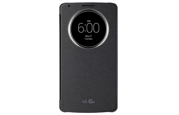 Vooraanzicht van De G3 brengt de 6 Apps die je het meeste gebruikt samen in een handige cirkel. Zo vind je ze makkelijk en snel. G3 Quick Circle Case Zwart