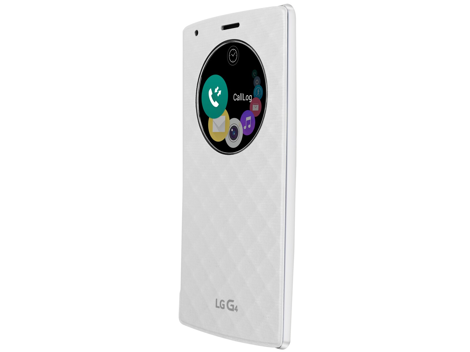LG De LG G4 brengt Apps die je het meeste gebruikt samen in een handige cirkel. Zo vind je ze makkelijk en snel., G4 Quick Circle Case White
