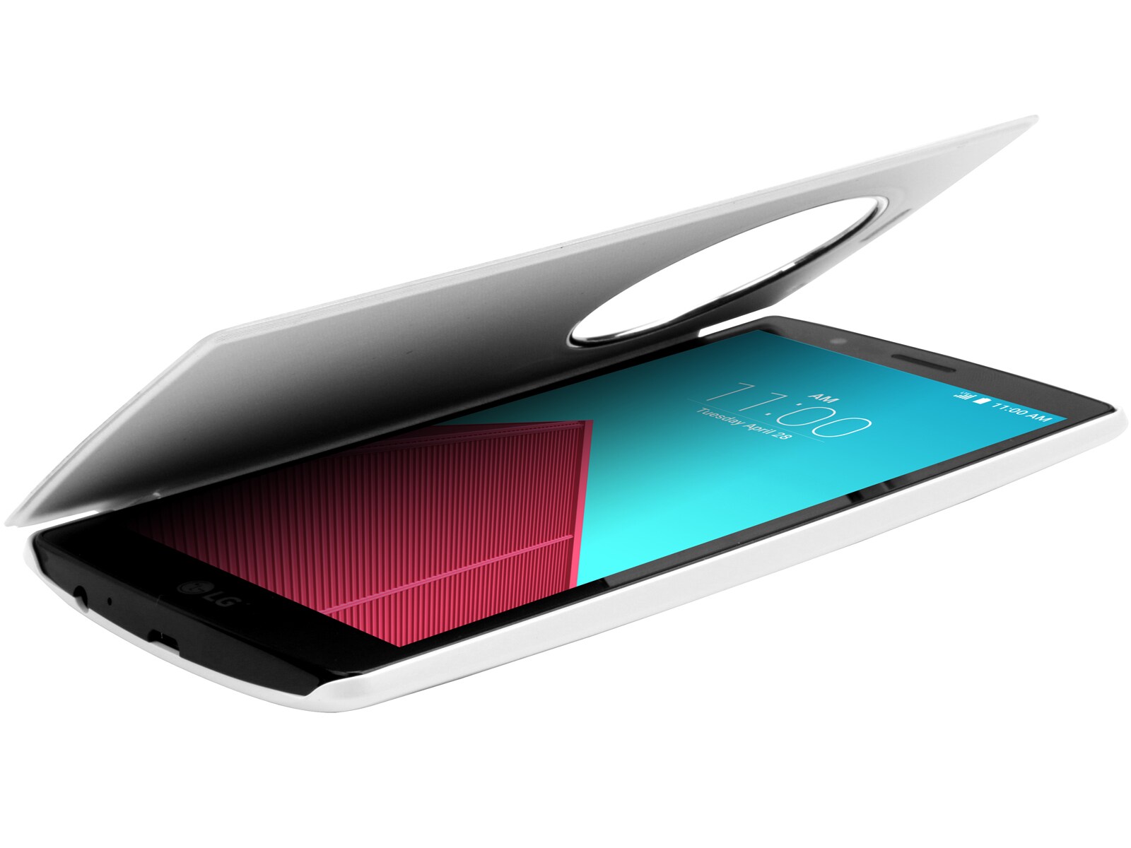 LG De LG G4 brengt Apps die je het meeste gebruikt samen in een handige cirkel. Zo vind je ze makkelijk en snel., G4 Quick Circle Case White