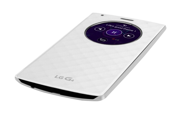 LG De LG G4 brengt Apps die je het meeste gebruikt samen in een handige cirkel. Zo vind je ze makkelijk en snel., G4 Quick Circle Case White