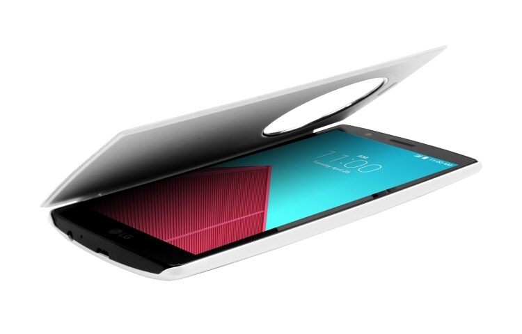 LG De LG G4 brengt Apps die je het meeste gebruikt samen in een handige cirkel. Zo vind je ze makkelijk en snel., G4 Quick Circle Case White