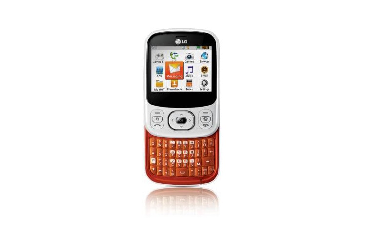 LG Het toestel om jouw sociale netwerk op een stijlvolle manier up-to-date te houden via het uitschuifbare QWERTY toetsenbord., C320-InTouch-Lady