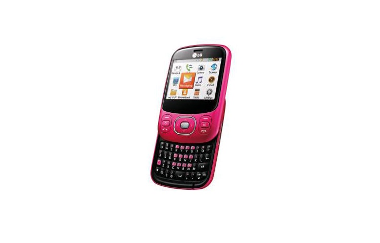 LG Het toestel om jouw sociale netwerk op een stijlvolle manier up-to-date te houden via het uitschuifbare QWERTY toetsenbord., C320-InTouch-Lady
