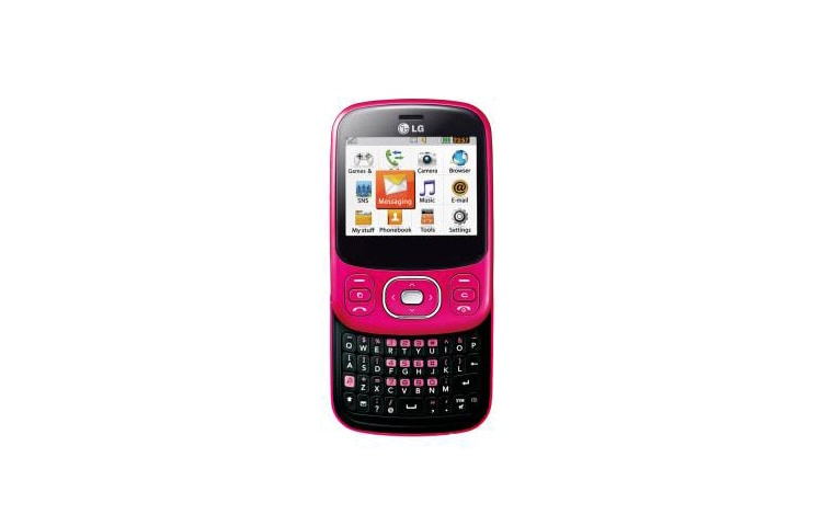 LG Het toestel om jouw sociale netwerk op een stijlvolle manier up-to-date te houden via het uitschuifbare QWERTY toetsenbord., C320-InTouch-Lady
