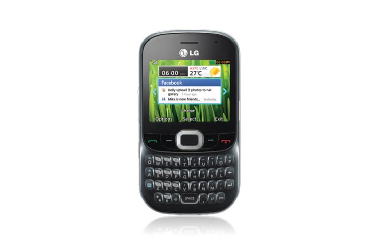 Vooraanzicht van C360, Telefoon met volledig QWERTY toetsenbord, micro-SD uitbreidbaar tot 8GB en Bluetooth v2.1 C360