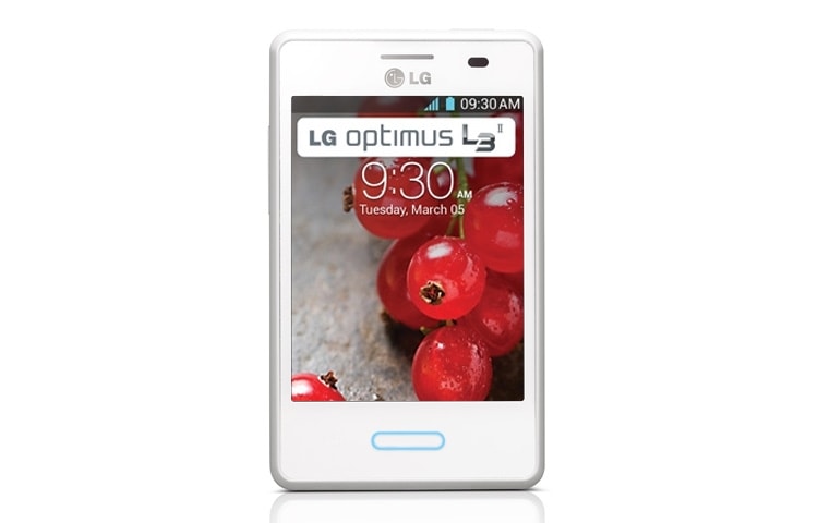 LG combineert de typische 'eigen' stijl met innovatieve technologie. Door zijn minimalistische en functioneel ontwerp maak je indruk op ieder feest., E430-Optimus-L3-II
