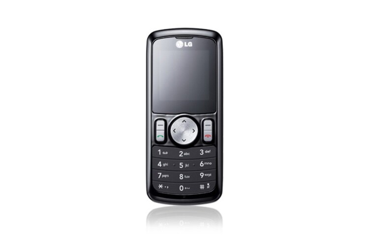 Vooraanzicht van De LG GB102 een echte no-nonsens telefoon die door iedereen zeer gemakkelijk te gebruiken is. GB102