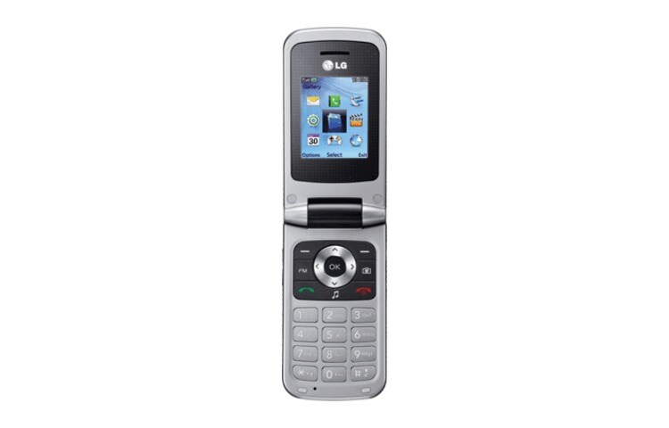 LG Een colourfull clamshell telefoon met superhandig extern display. Verkrijgbaar in de kleuren zwart en roze, GB220