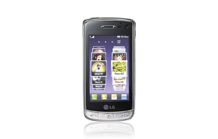 Vooraanzicht van GD900 Crystal, 3 &#34;fulltouch telefoon, Gesture Snelkoppelingen, Dolby Mobile &amp; 3G netwerk. GD900