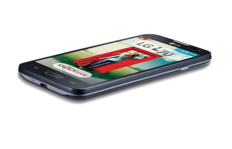 LG De LG L70 heeft alles wat je van een complete smartphone mag verwachten, en meer. Dankzij het grote 4,5 inch IPS-scherm blijft alles overzichtelijk. Dit model beschikt ook over KnockCode, waarmee je het toestel met een eenvoudig vingerpatroon ontwaakt., L70 (D320N)