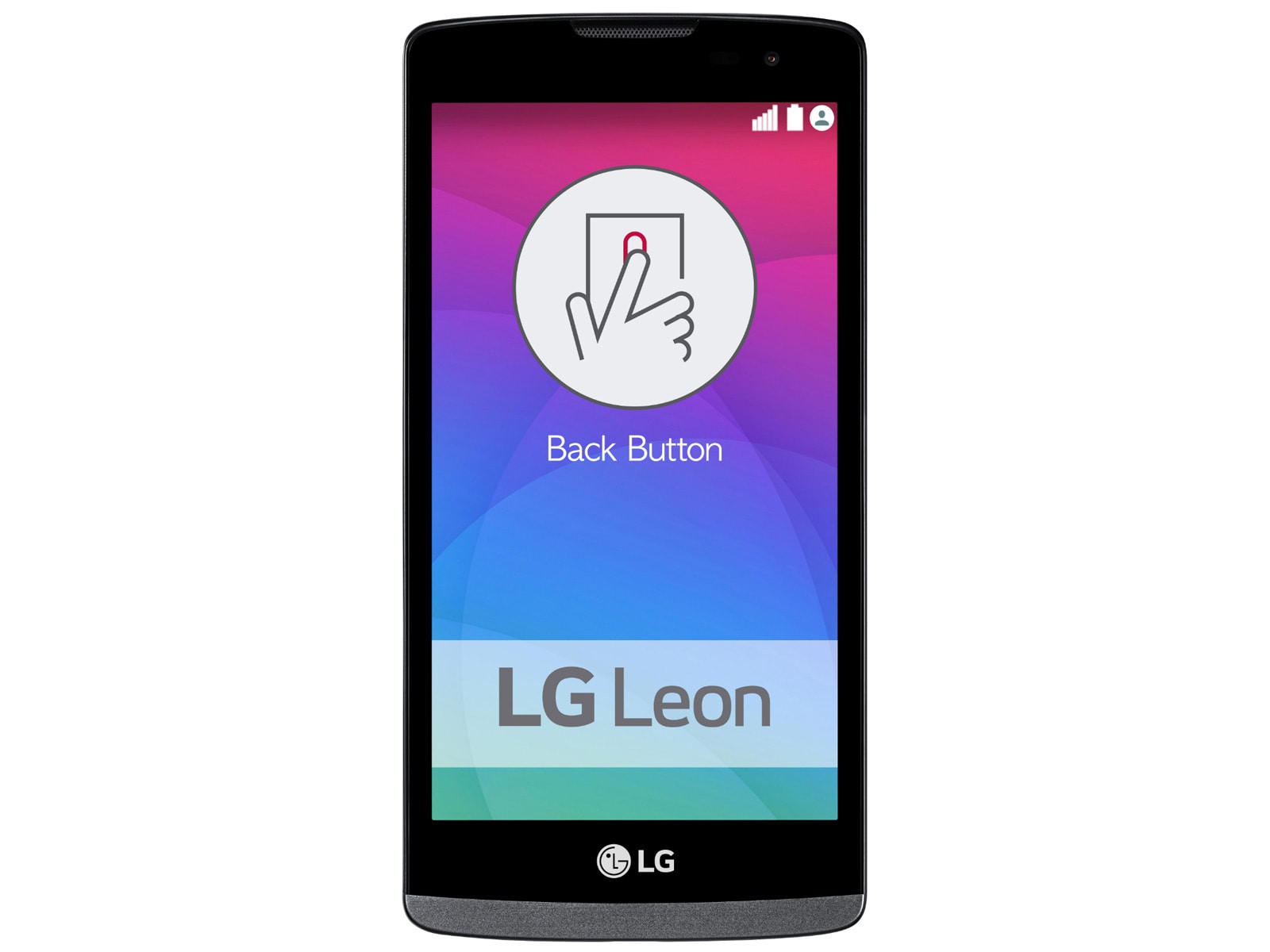 LG Met de back button onder je wijsvinger hou jij controle over je LG Leon. Regel het volume, maak foto’s en zet de telefoon aan of uit. Dankzij de back button zijn knoppen aan de zijkant niet meer nodig., LG Leon (H320)