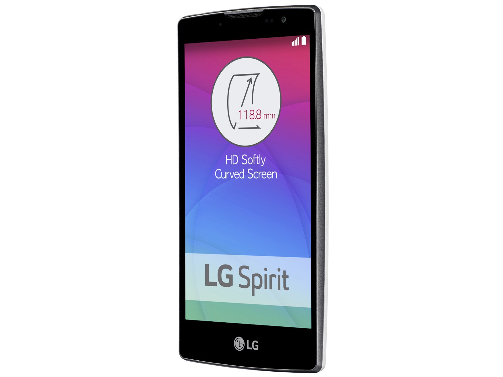 LG Het moderne design is op meerdere fronten gebogen. Dit zie je terug in het display en de prachtig afgewerkte achterkant. Het vernieuwende design ligt comfortabel in de hand en maakt typen makkelijker dan ooit. En door de kleine curved heb je minder last van reflecties., LG Spirit (H420)