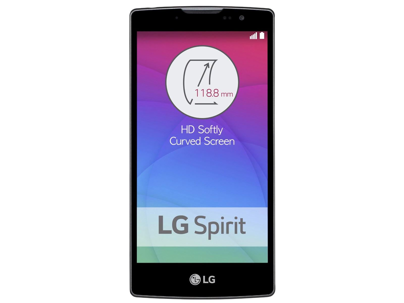LG Het moderne design is op meerdere fronten gebogen. Dit zie je terug in het display en de prachtig afgewerkte achterkant. Het vernieuwende design ligt comfortabel in de hand en maakt typen makkelijker dan ooit. En door de kleine curved heb je minder last van reflecties., LG Spirit (H420)