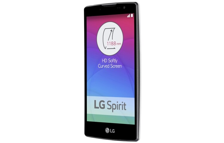 LG Het moderne design is op meerdere fronten gebogen. Dit zie je terug in het display en de prachtig afgewerkte achterkant. Het vernieuwende design ligt comfortabel in de hand en maakt typen makkelijker dan ooit. En door de kleine curved heb je minder last van reflecties., LG Spirit (H420)