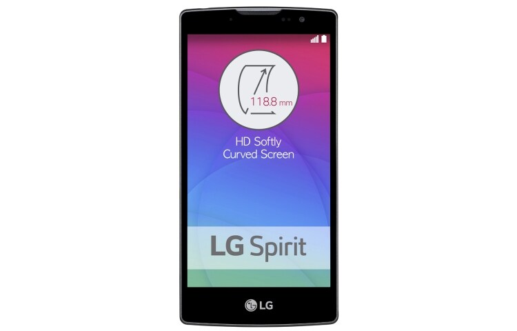 LG Het moderne design is op meerdere fronten gebogen. Dit zie je terug in het display en de prachtig afgewerkte achterkant. Het vernieuwende design ligt comfortabel in de hand en maakt typen makkelijker dan ooit. En door de kleine curved heb je minder last van reflecties., LG Spirit (H420)