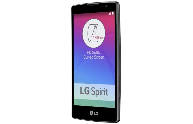 LG Het moderne design is op meerdere fronten gebogen. Dit zie je terug in het display en de prachtig afgewerkte achterkant. Het vernieuwende design ligt comfortabel in de hand en maakt typen makkelijker dan ooit. En door de kleine curved heb je minder last van reflecties., LG Spirit (H420)